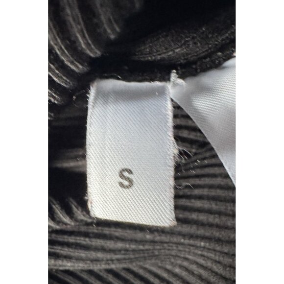 REFORMATION Woman's Sz S Maya Black Ribbed Stretch Knit Long Sleeve Mini Dress - Picture 7 of 8